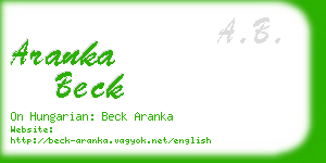 aranka beck business card